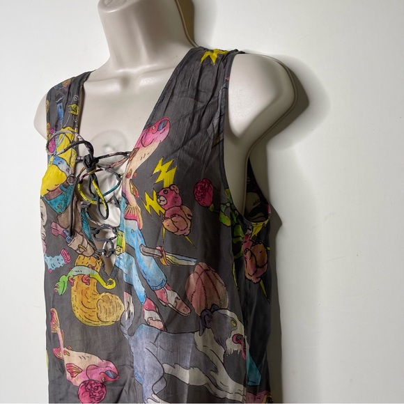 Zadig & Voltaire Tsukasa Ohtake cowboy theme Rory sleeveless dress RARE sz S - Picture 6 of 11